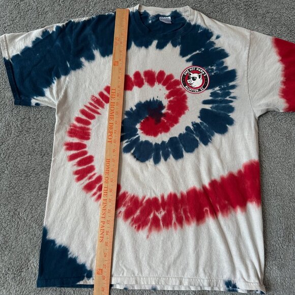 One Hot Mama's Bluffton SC Tie-Dye T-Shirt Our Butts Are Back Pig Graphic Port & - Picture 6 of 13